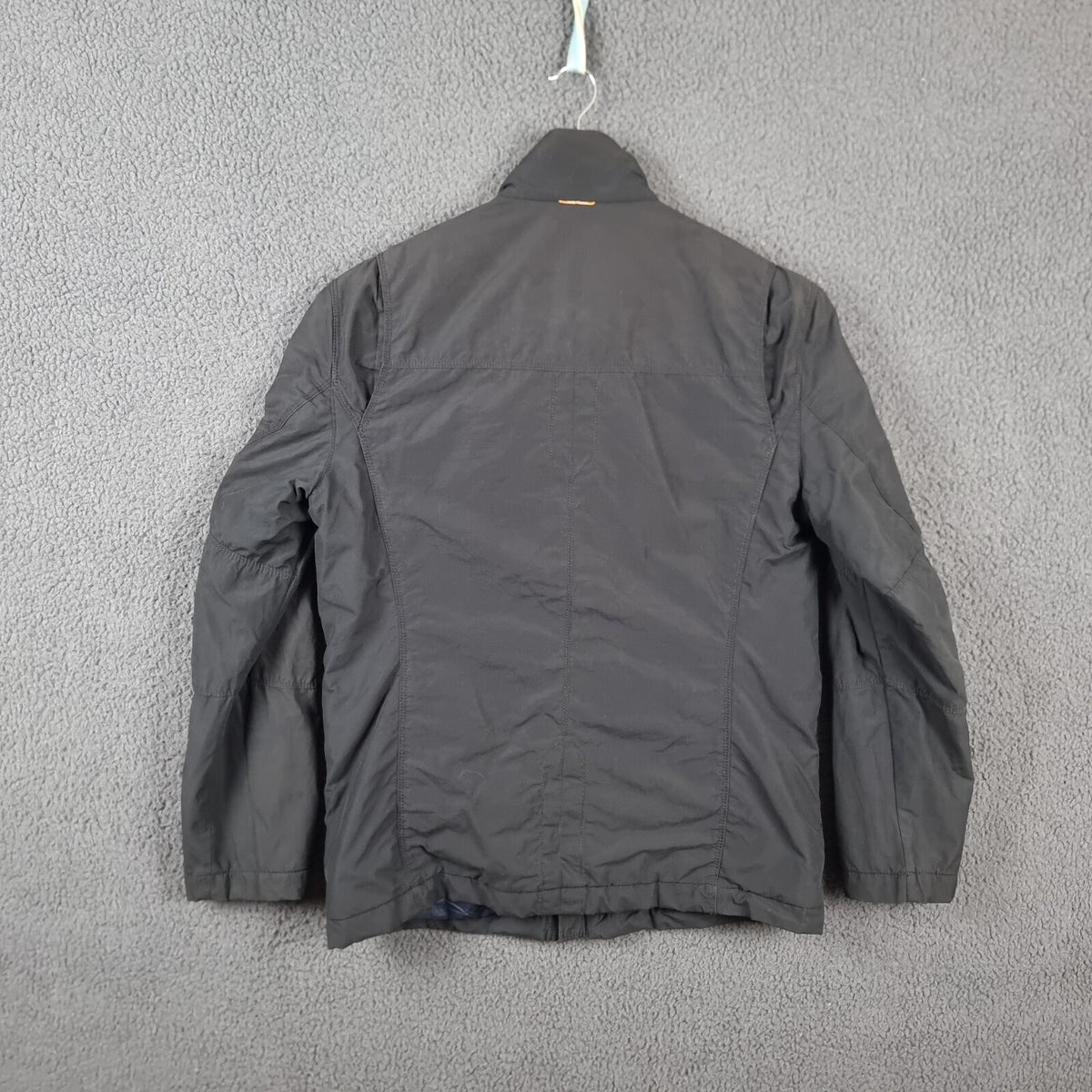 HUGO BOSS Jacket Mens 38R M Medium Black Military M65 Coat Biker Zip Insulated