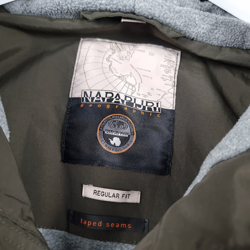 NAPAPIJRI Rainforest Winter Jacket Mens XS Green Waterproof Fleece Insulated