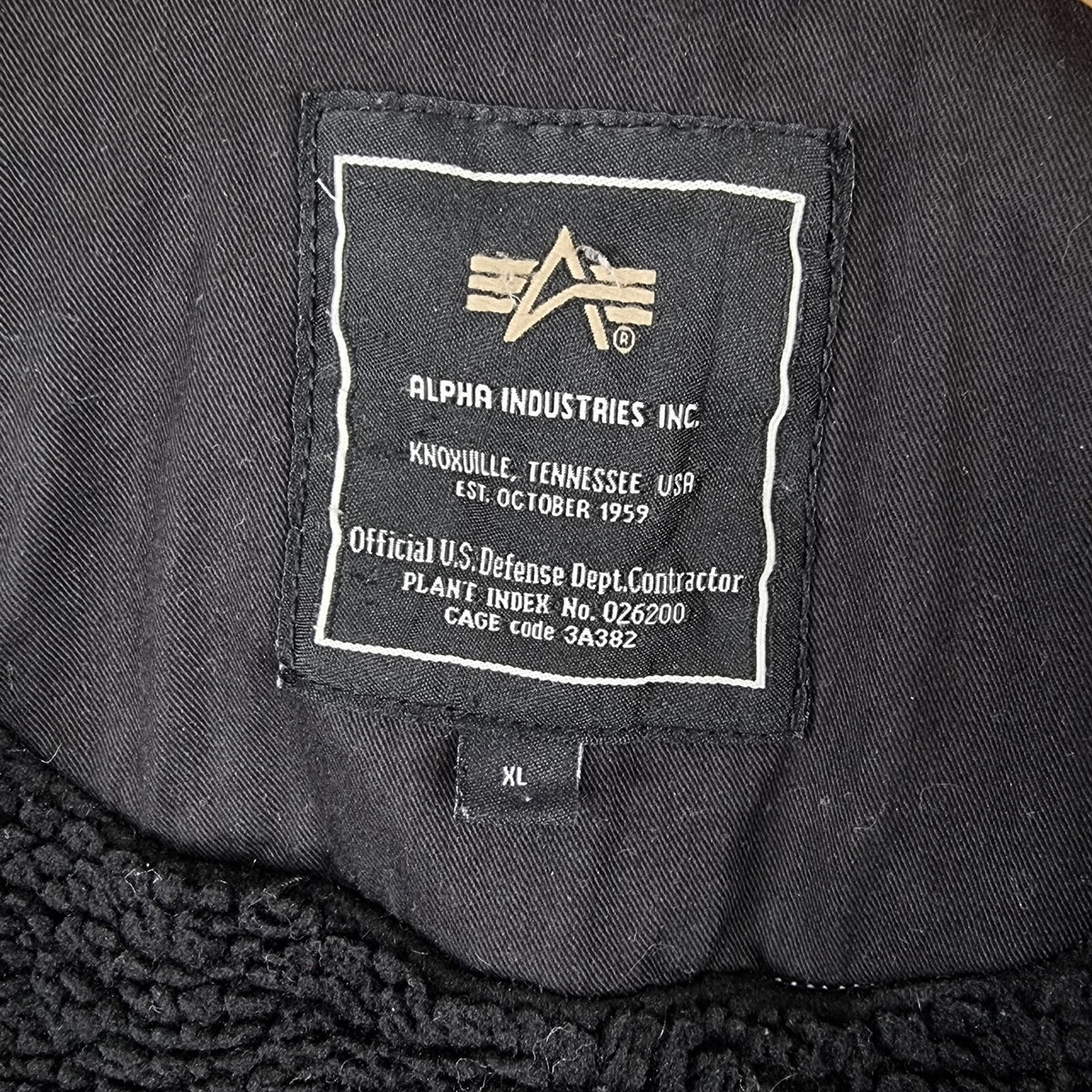 Vintage Alpha Industries Jacket Mens XL Black M65 Military Field Coat Canvas