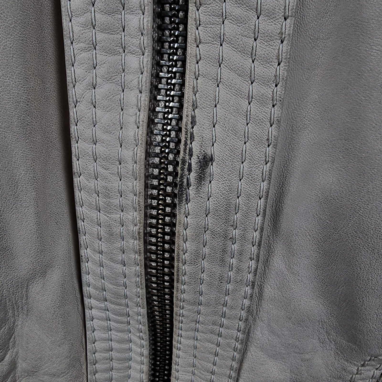 DOLCE & GABBANA Leather Jacket Mens L Large 42 Beige Cream Soft Lambskin Slim