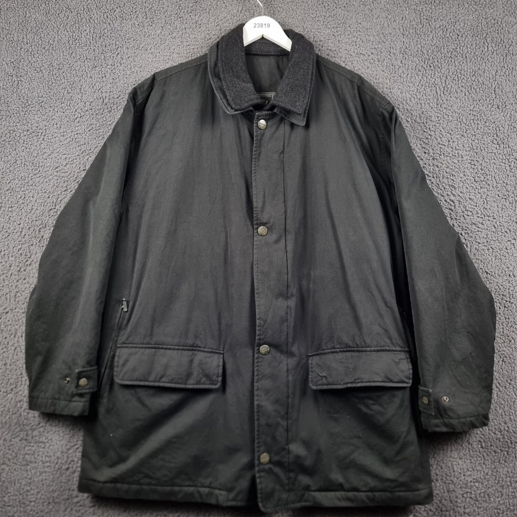 Vintage CAMEL COLLECTION Jacket Mens 2XL 48 Black Barn Field Coat Cotton Canvas