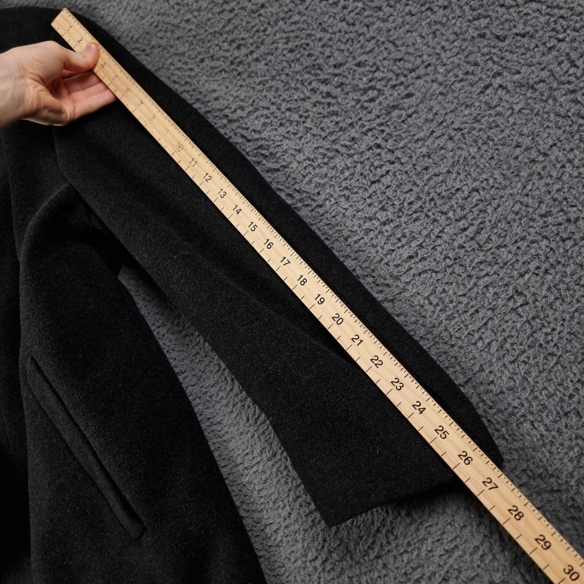 BUGATTI Coat Mens 2XL 52 Black Wool Cashmere Long Trench Overcoat Collared