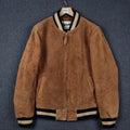 SCHOTT Goat Suede Leather Jacket Mens M Medium Brown Varsity Bomber LC300ST