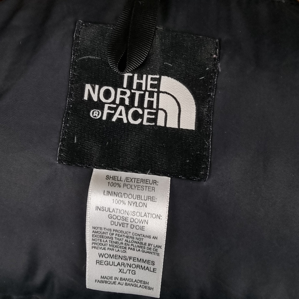 Vintage THE NORTH FACE Jacket Womens XL Black 600 Goose Down Puffer Coat
