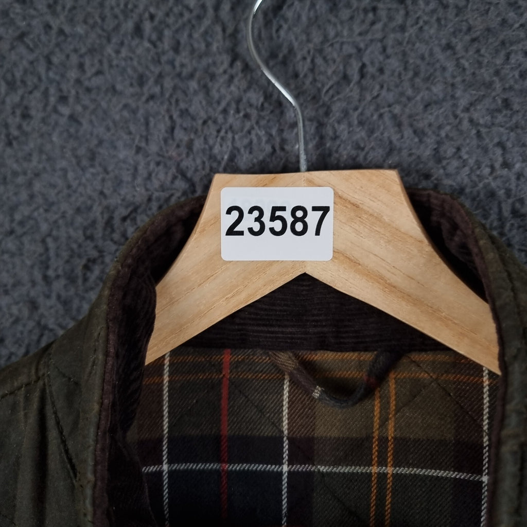BARBOUR Jacket Mens XL Olive Wax Chelsea Sportsquilt Waxed Quilted