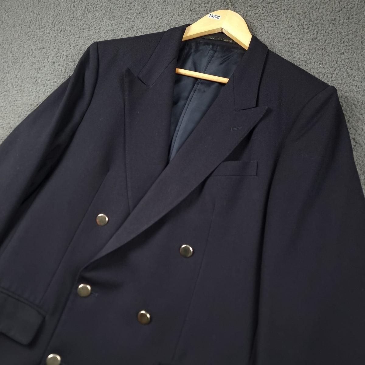 Vintage GIEVES & HAWKES Blazer Jacket Mens 42 Wool Double Breasted Metal Buttons