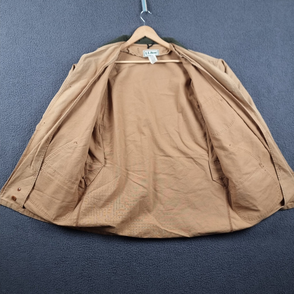 Vintage LL Bean Jacket Mens XL Tall Brown Field Coat Barn Hunting Chore 80s