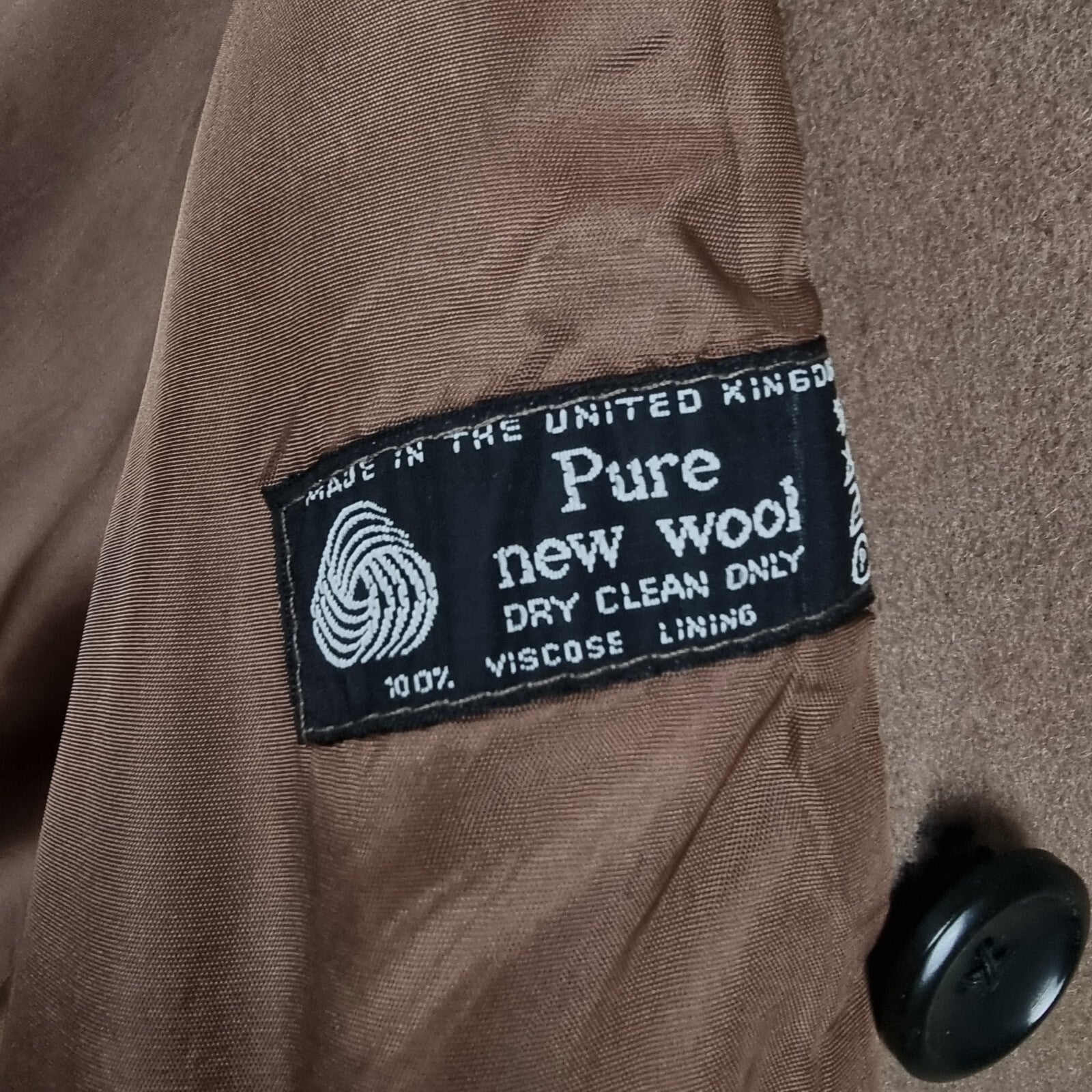 Vintage Dunn & Co Coat Mens M Medium Brown Pure Wool Double Breasted Crombie