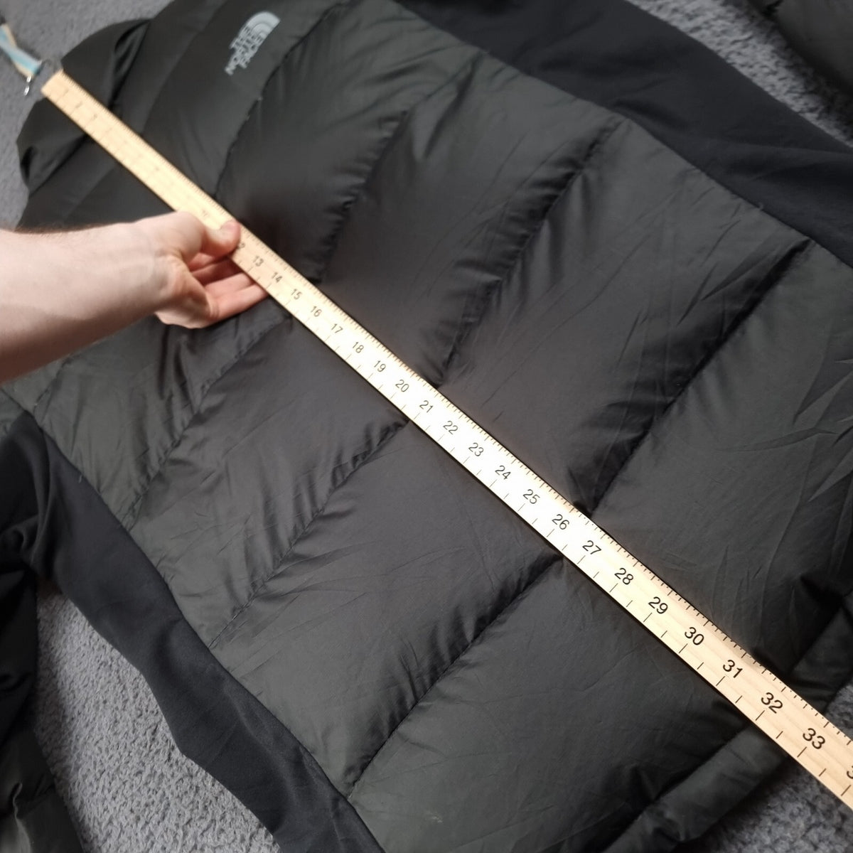 THE NORTH FACE Jacket Mens XL Black 550 Goose Down Hybrid Puffer Insulated Lined