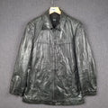 Vintage HUGO BOSS Leather Jacket Mens M Medium 38 Black Calfskin Nappa Soft 90s