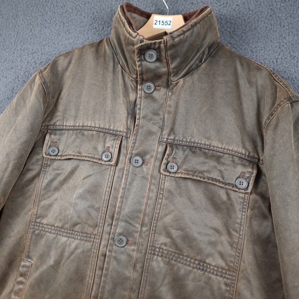 MARLBORO CLASSICS Jacket Mens XL Brown Wax Look Blanket Lined Ranch Field Coat