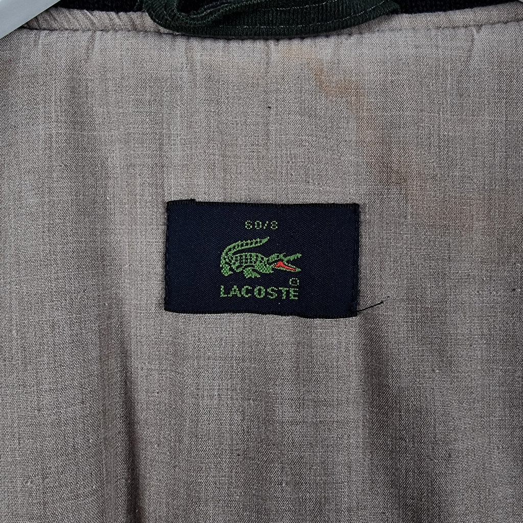 Vintage LACOSTE Jacket Mens 3XL 8 Black Wool Blend Bomber Full Zip Lined Y2K