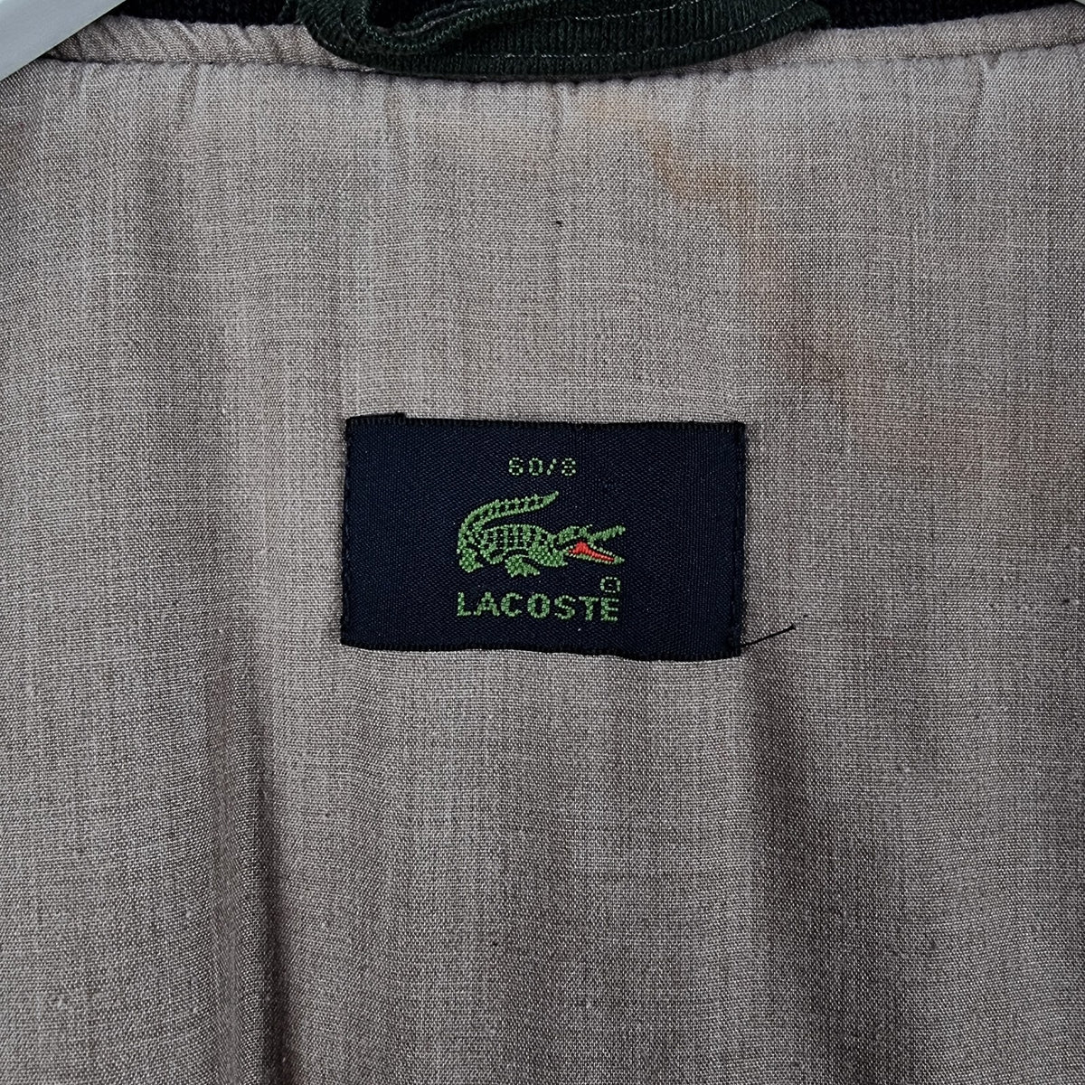 Vintage LACOSTE Jacket Mens 3XL 8 Black Wool Blend Bomber Full Zip Lined Y2K