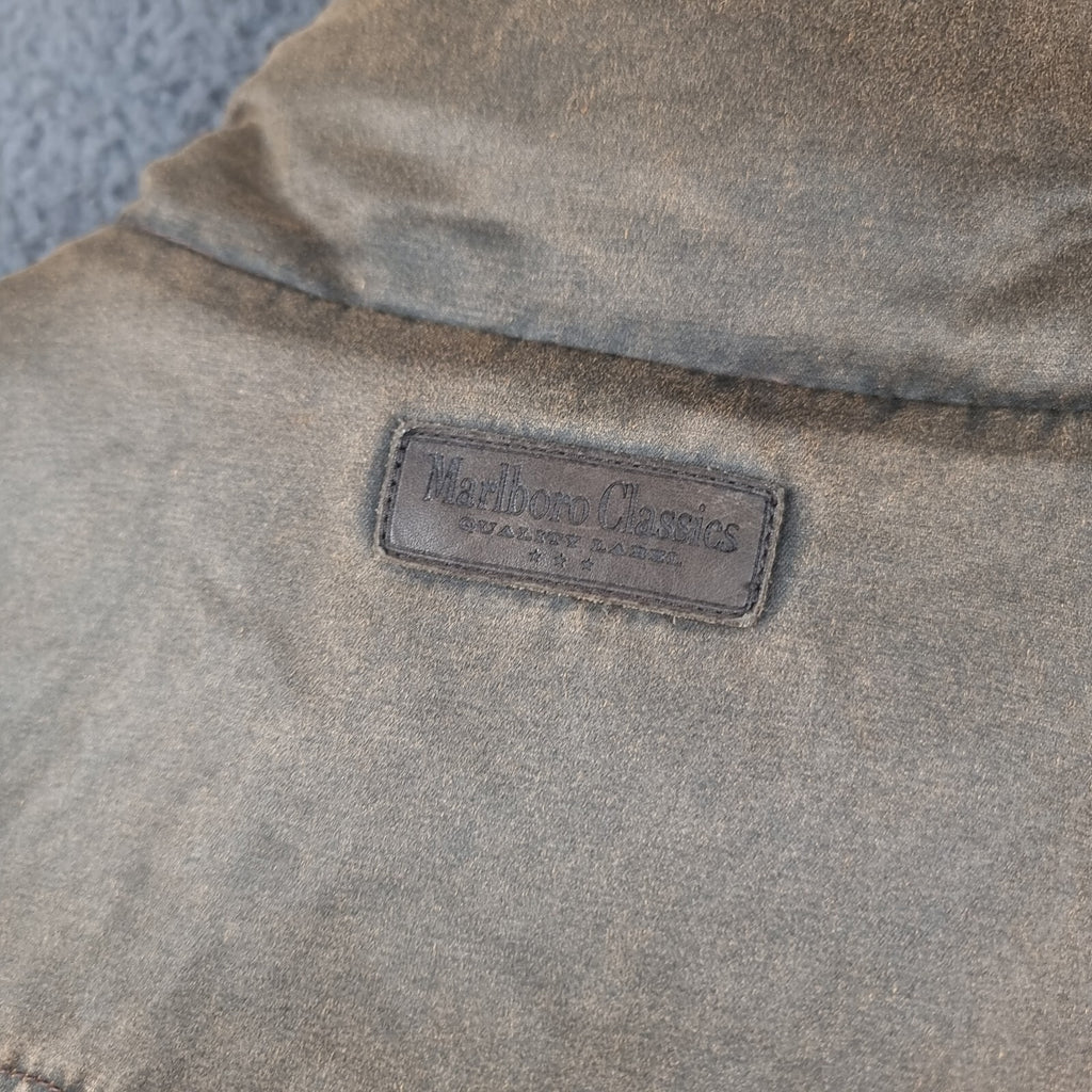 MARLBORO CLASSICS Jacket Mens XL Brown Wax Look Blanket Lined Ranch Field Coat