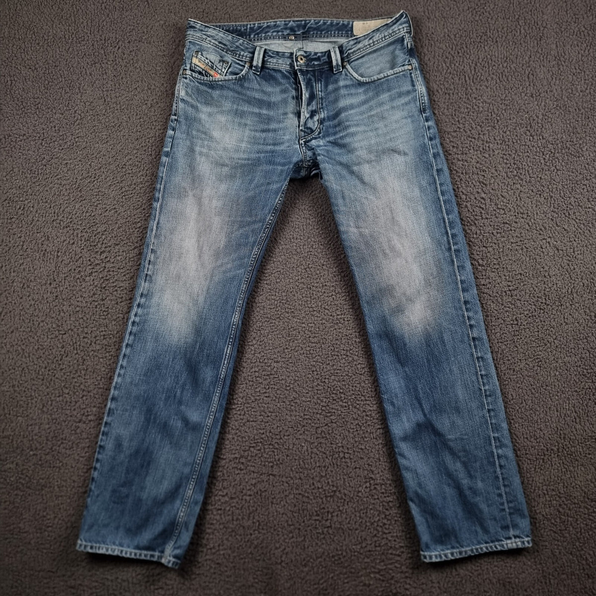 DIESEL Larkee Jeans Mens W34 L32 Blue Regular Straight Denim 100% Cotton