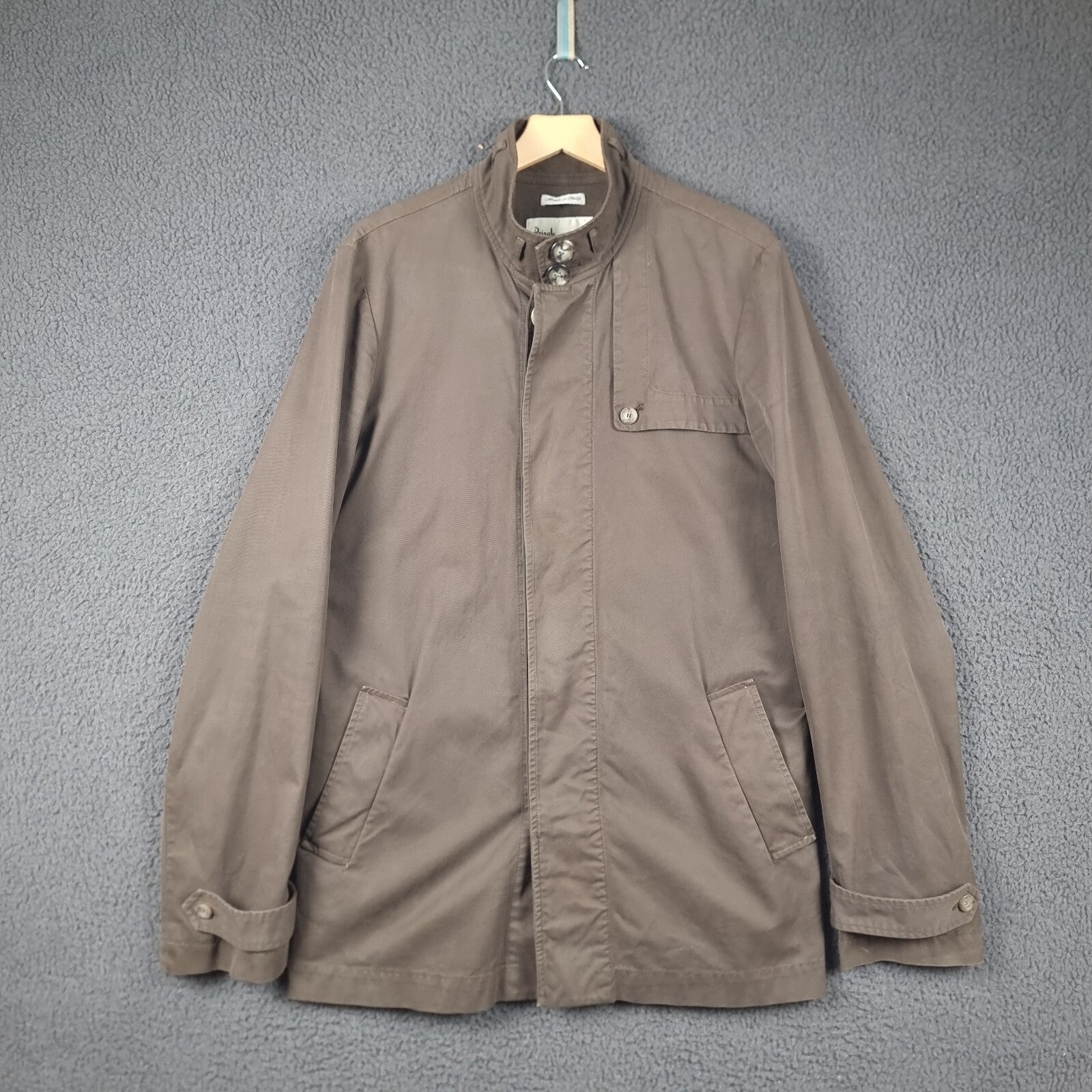 Pringle Of Scotland Jacket Mens L Large Field Coat Shooting Hunting Cotton Twill
