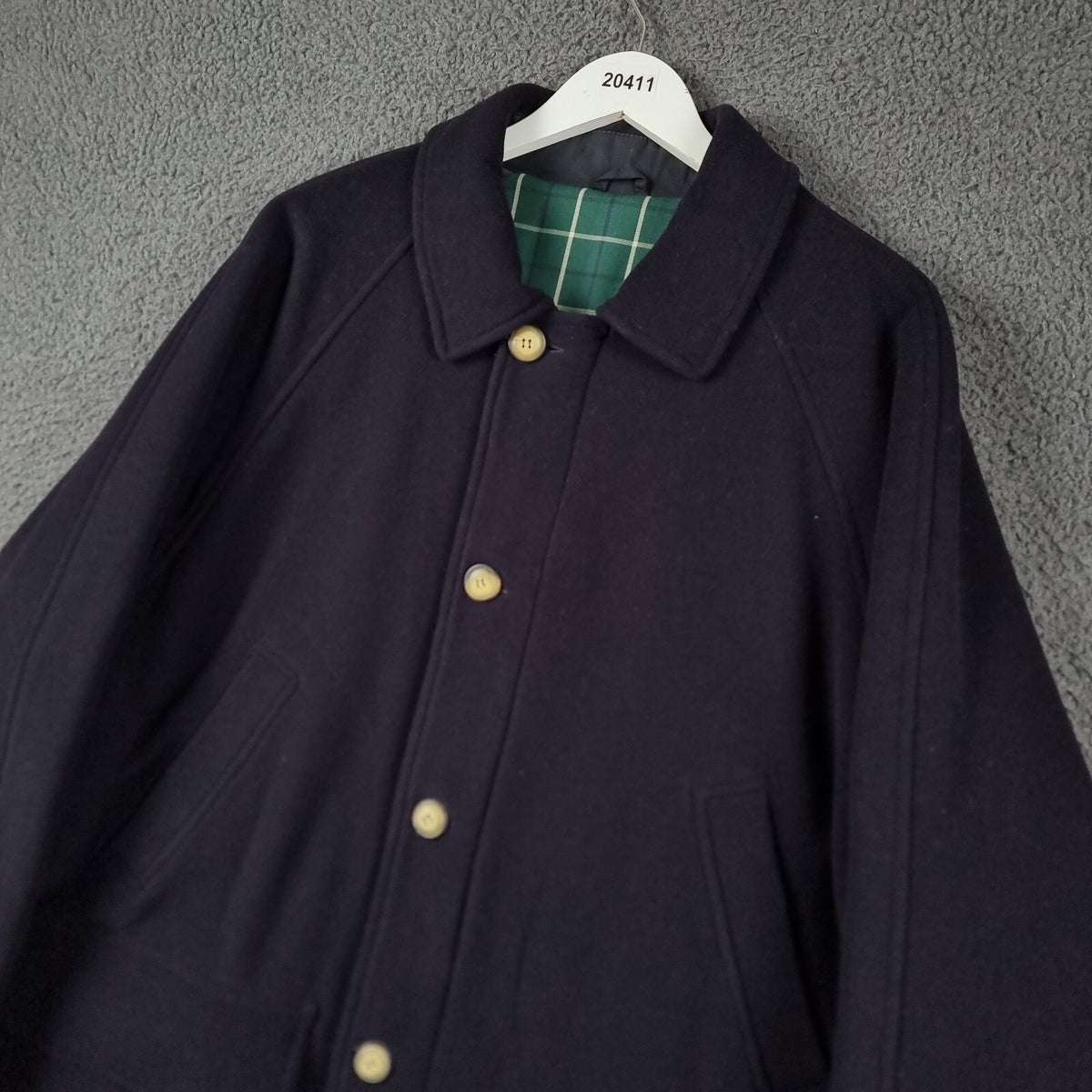 ERMENEGILDO ZEGNA Coat Mens XL Navy 100% Wool Overcoat Jacket Long Yachting