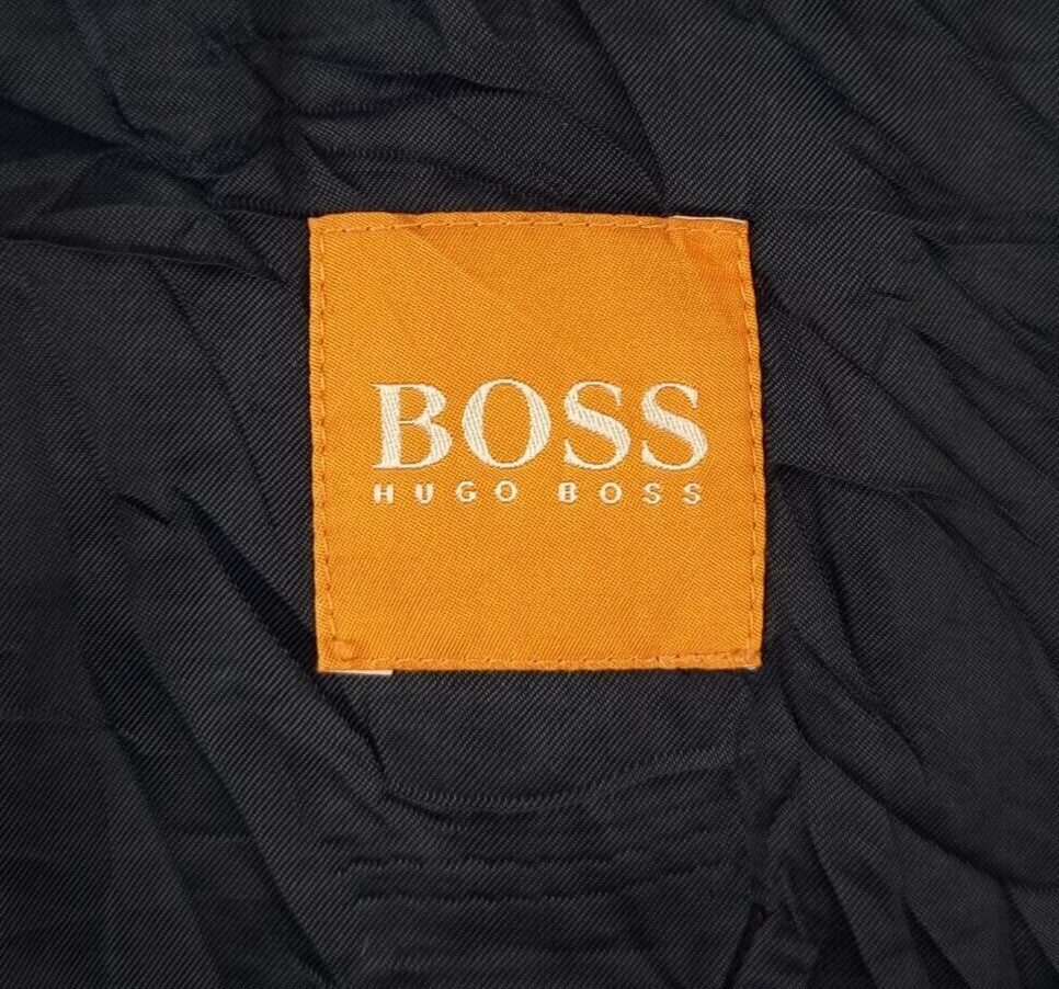 HUGO BOSS Jacket Mens 38R M Medium Black Military M65 Coat Biker Zip Insulated