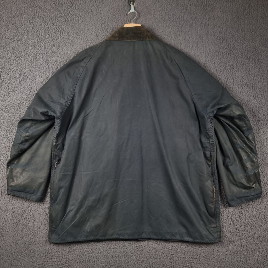 Vintage BARBOUR Beaufort Jacket Mens C48 2XL Navy Wax Waxed Field Coat A155 90s