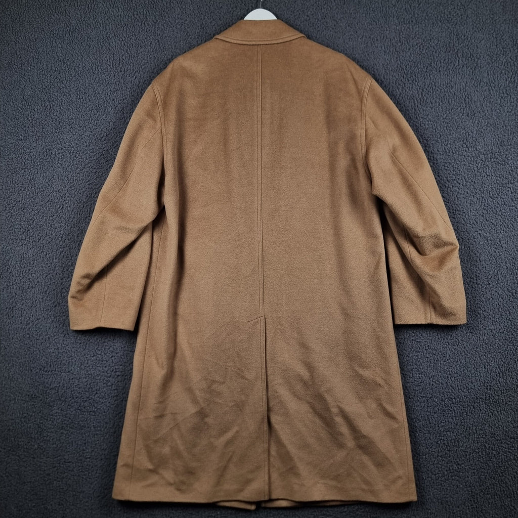 BUGATTI Coat Mens 2XL 27 Camel Calw Lambswool 30% Camelhair Long Overcoat