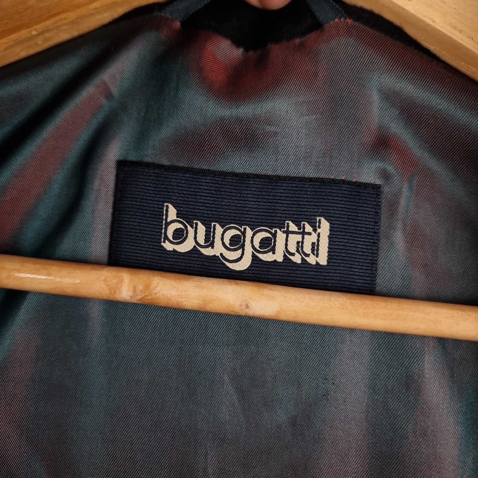 BUGATTI Coat Mens 2XL 56 Navy Blue Pischl Alpine Loden Wool Long Trench Overcoat
