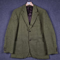 PAUL STUART Blazer Jacket Mens 40 Green Herringbone Wool Tweed Unstructured