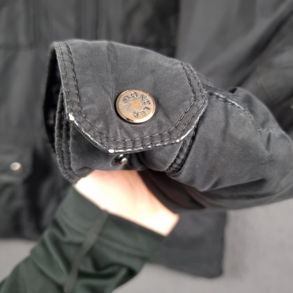 MONCLER Jacket Mens L Large Size 3 Black GLASTONE Down M65 Military Field Coat