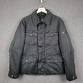 PEUTEREY Jacket Mens L Large 50 Black Goose Down Field Coat Military Collared