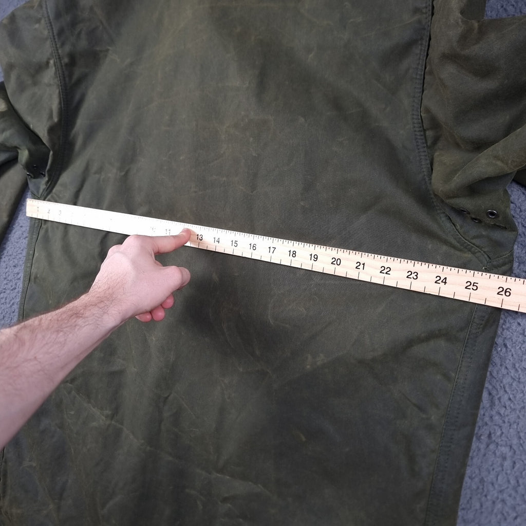 Vintage BARBOUR Northumbria Jacket Mens L C42 A400 Sage Wax Waxed Coat 80s 1987