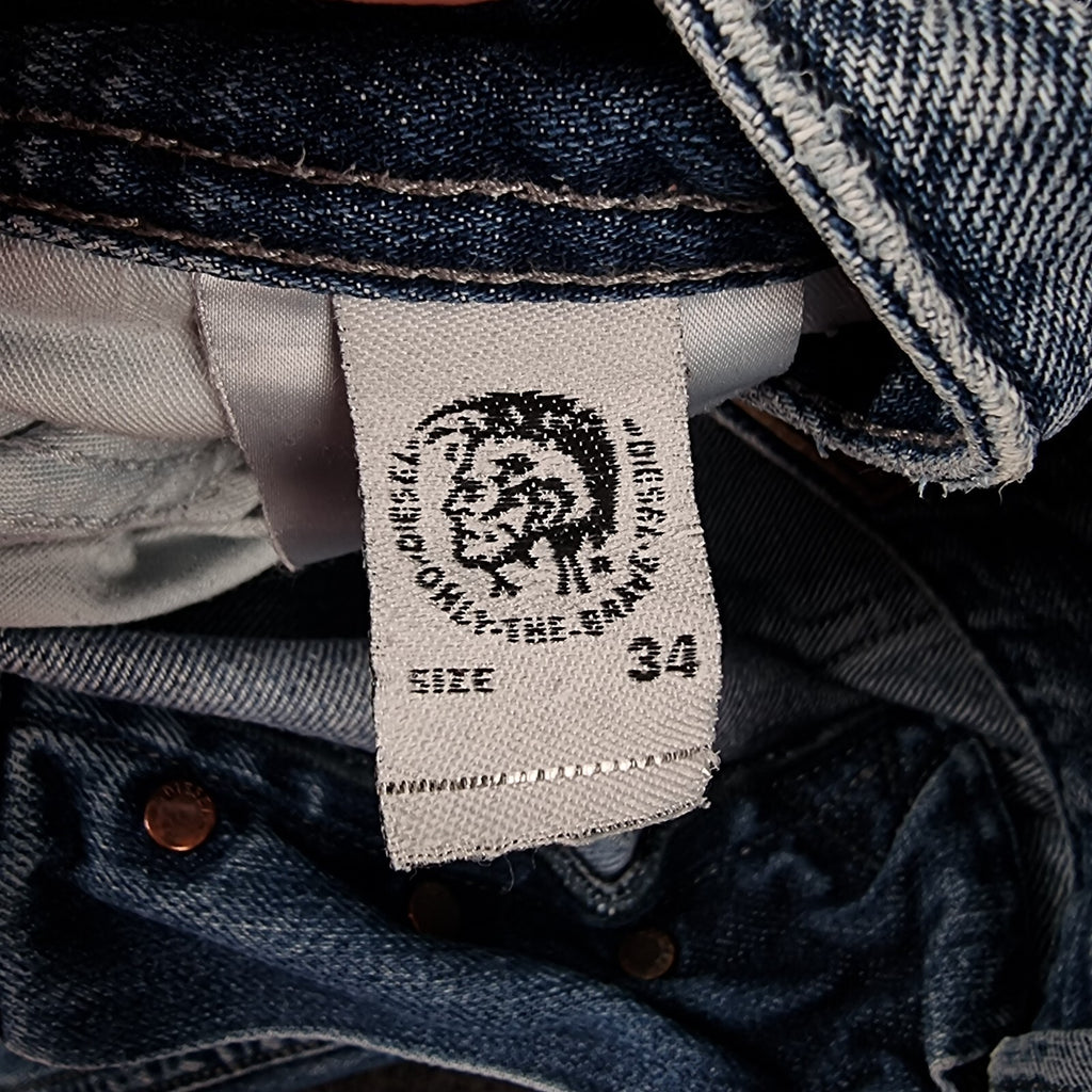DIESEL Larkee Jeans Mens W34 L32 Blue Regular Straight Denim 100% Cotton