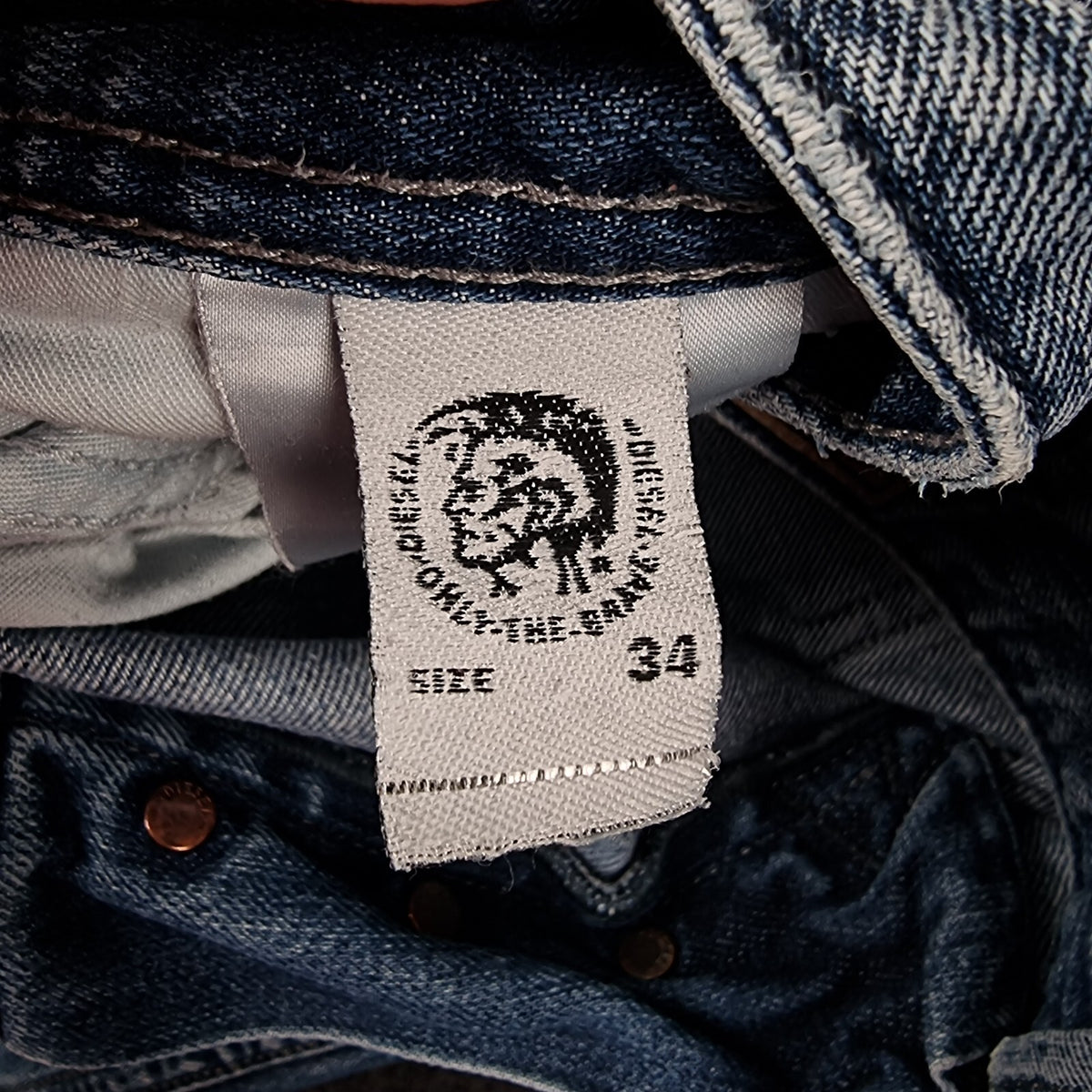 DIESEL Larkee Jeans Mens W34 L32 Blue Regular Straight Denim 100% Cotton