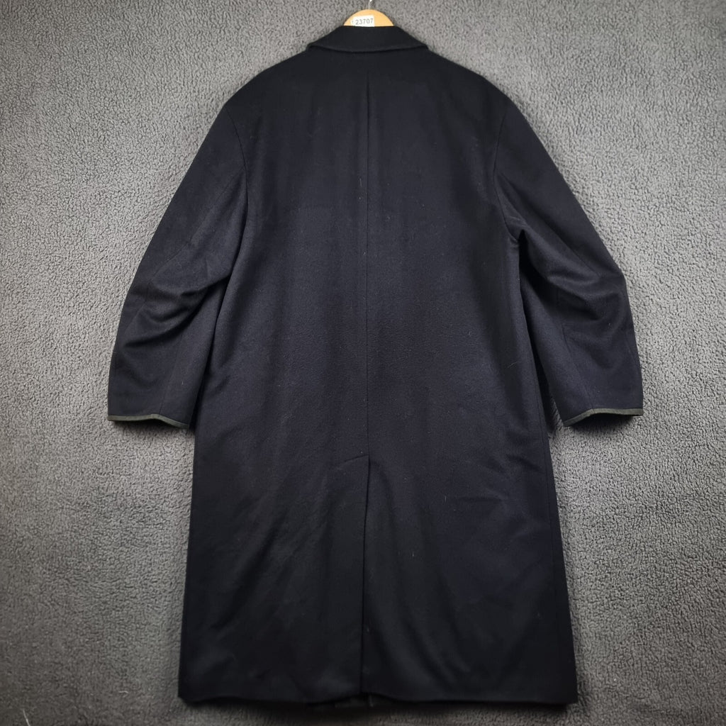BUGATTI Coat Mens 2XL 56 Navy Blue Pischl Alpine Loden Wool Long Trench Overcoat