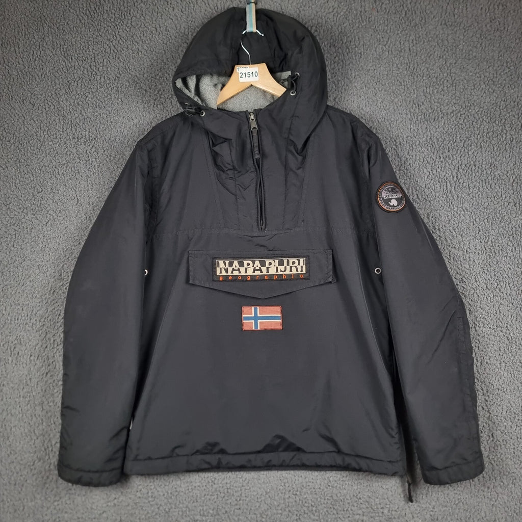 NAPAPIJRI Rainforest Winter Jacket Mens S Small Black Waterproof Fleece Smock