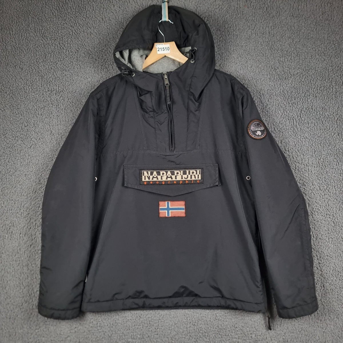 NAPAPIJRI Rainforest Winter Jacket Mens S Small Black Waterproof Fleece Smock