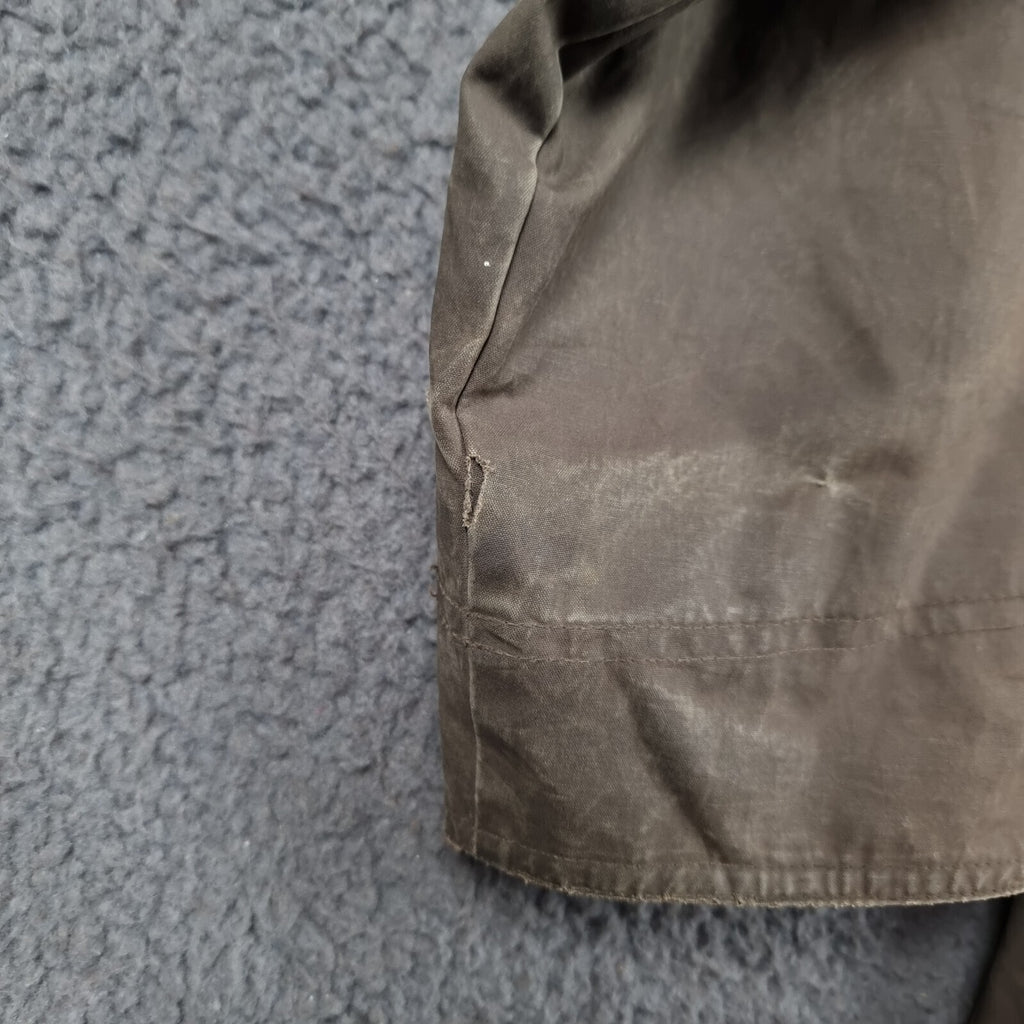 Vintage LL Bean Jacket Mens L Large Green Barn Field Coat Wool Liner Wax Canvas