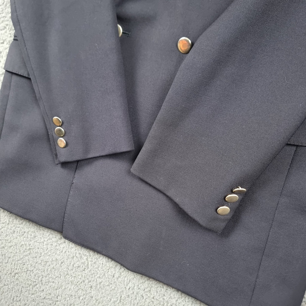Vintage GIEVES & HAWKES Blazer Jacket Mens 42 Wool Double Breasted Metal Buttons