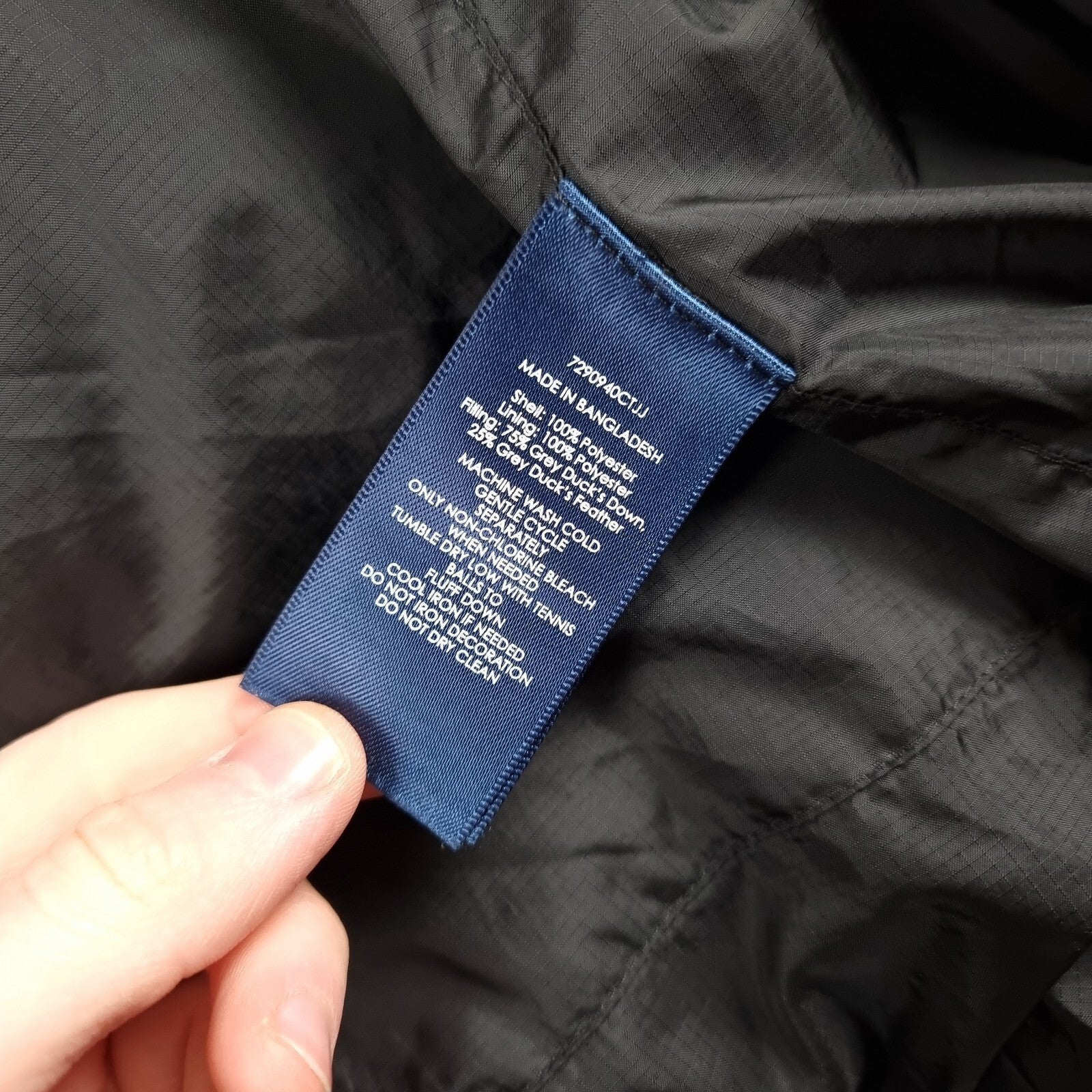 POLO RALPH LAUREN Jacket Mens XL Black Down Puffer RL 250 Quilted Insulated