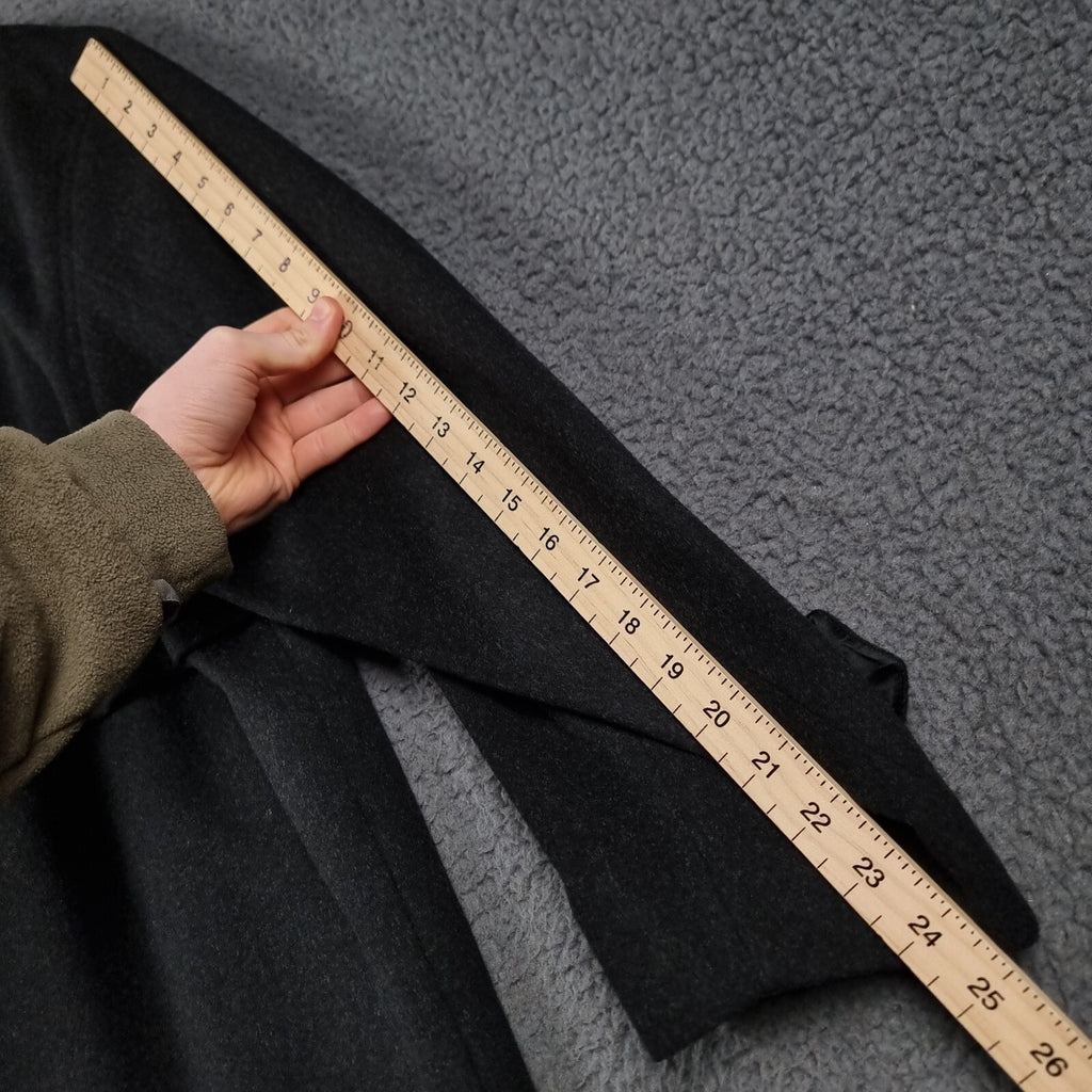 BUGATTI Coat Mens 2XL Black Alpen Loden Wool Long Trench Overcoat Collared