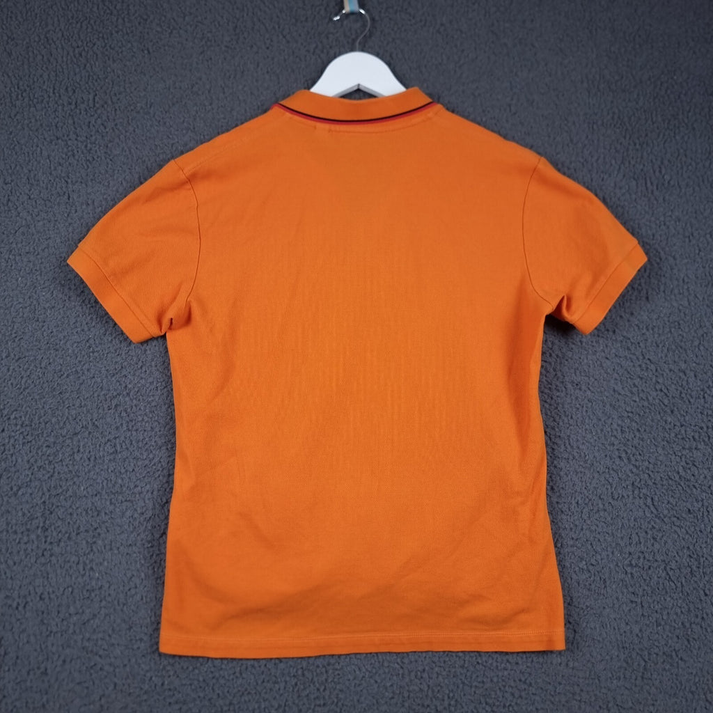 BURBERRY Polo Shirt Mens M Medium Orange Nova Check Short Sleeve Cotton Pique