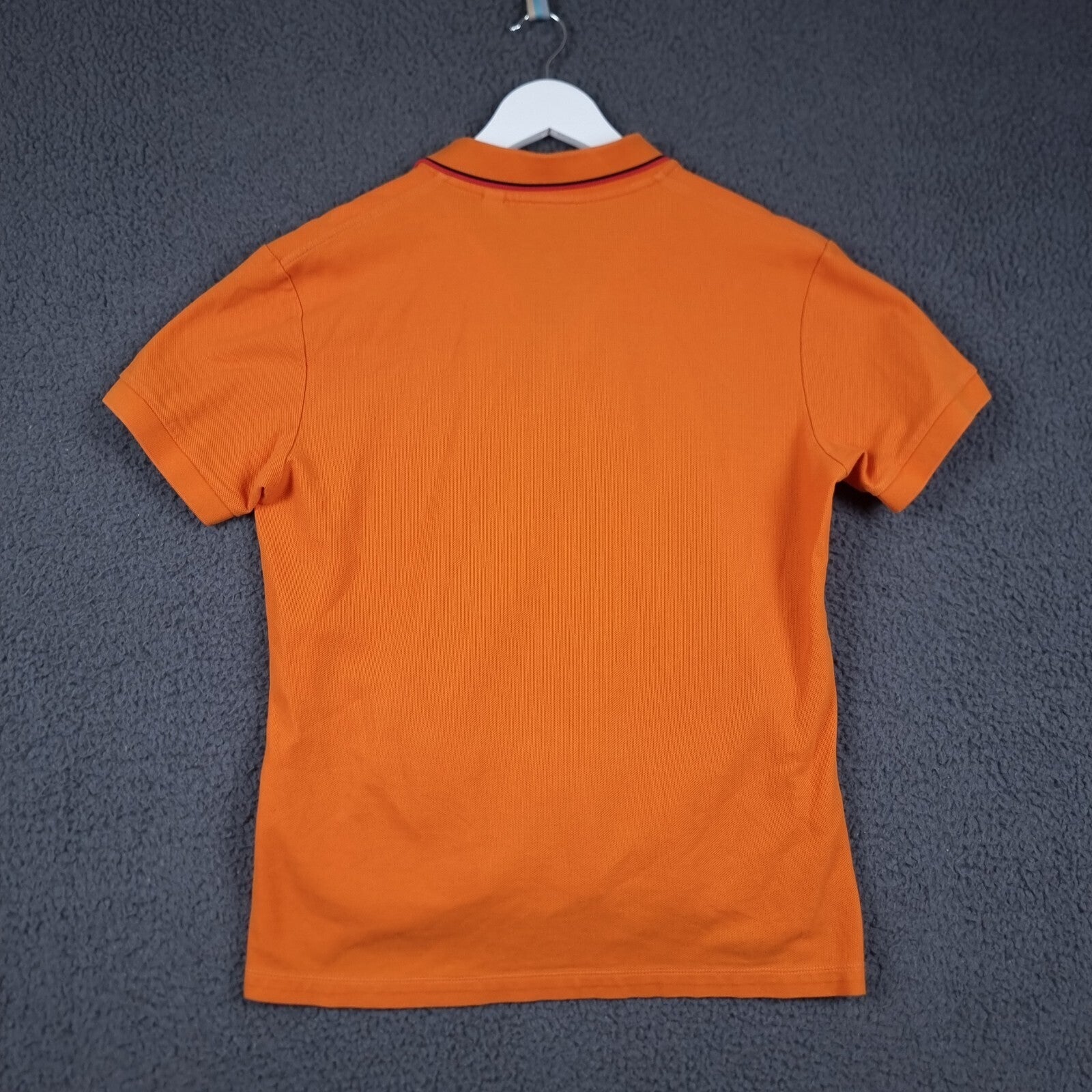 BURBERRY Polo Shirt Mens M Medium Orange Nova Check Short Sleeve Cotton Pique
