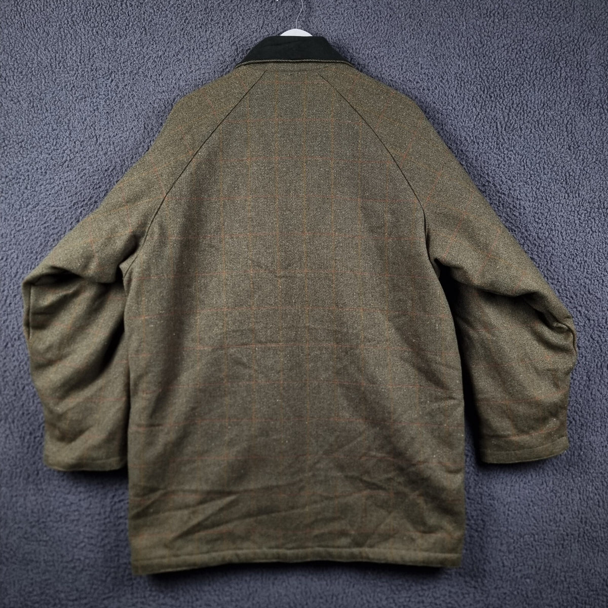 BRONTE Shooting Jacket Mens L Large Green Check Derby Tweed Wool Field Coat UK