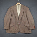 Vintage Woolrich x Harris Tweed Blazer Jacket Mens 52R Brown Herringbone Wool 80s