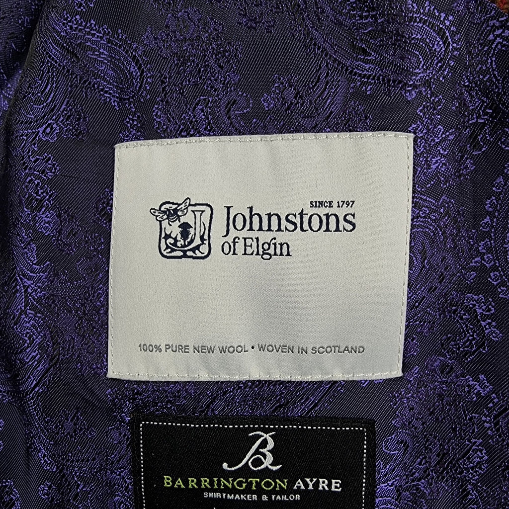 JOHNSTONS OF ELGIN Blazer Jacket Mens 56L 4XL Tweed 100% Wool Lambswool Bespoke
