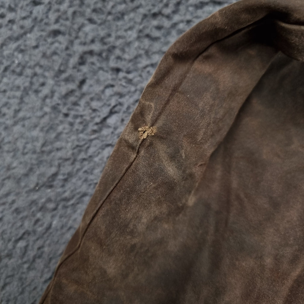 Vintage HOGGS OF FIFE Jacket Mens M Medium Brown Wax Waxed Field Coat Hooded
