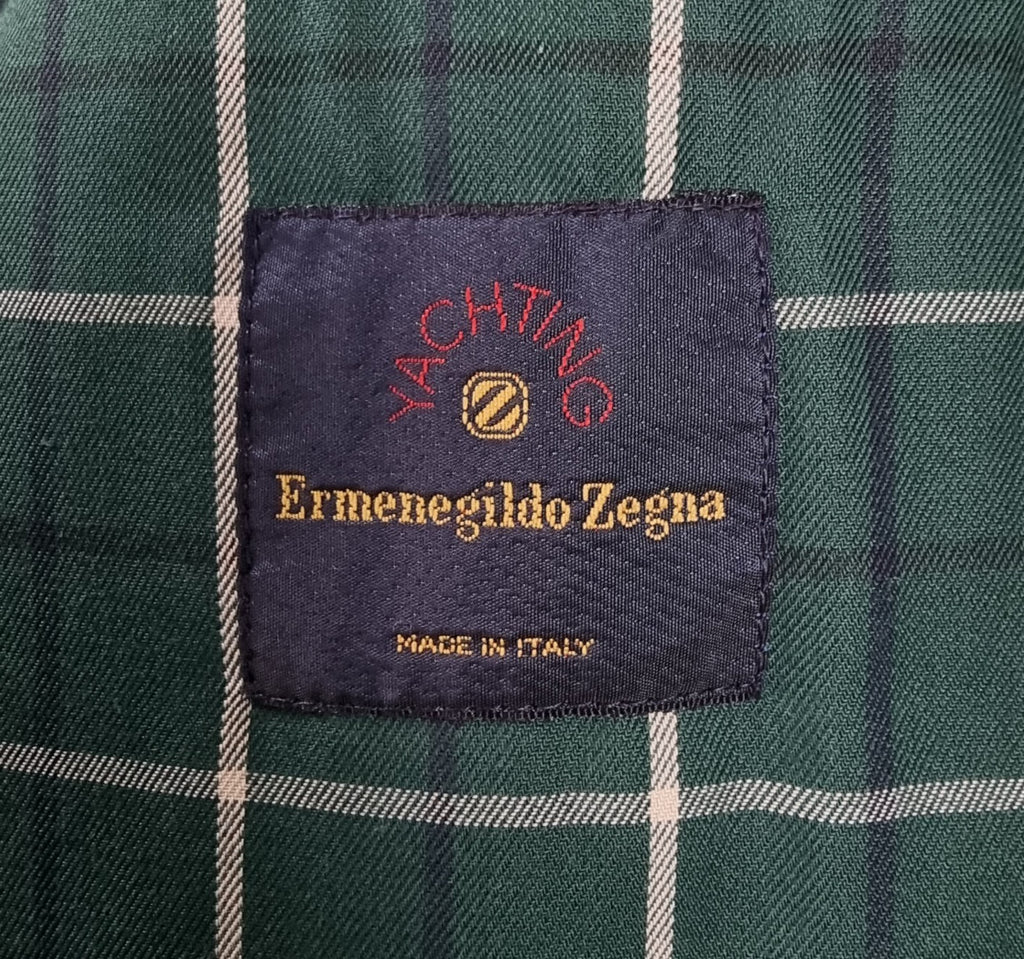 ERMENEGILDO ZEGNA Coat Mens XL Navy 100% Wool Overcoat Jacket Long Yachting