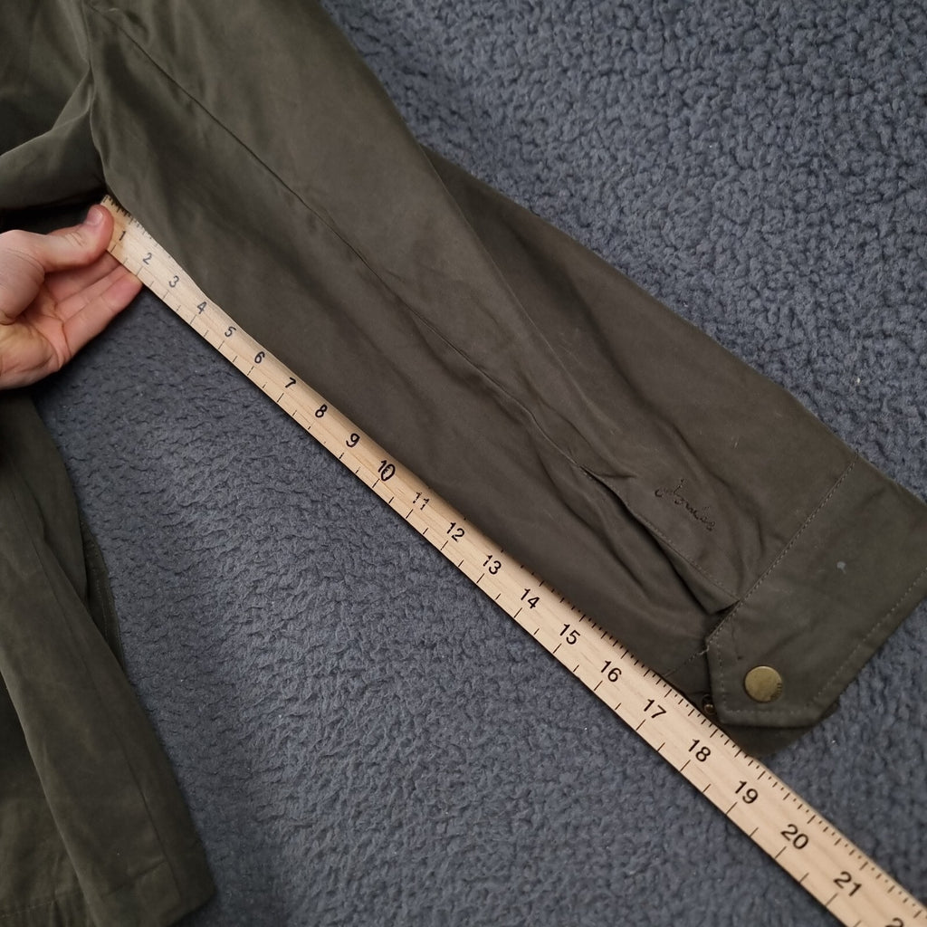 JOULES Jacket Womens UK 12 Green Montford Field Coat Country Cotton Blend