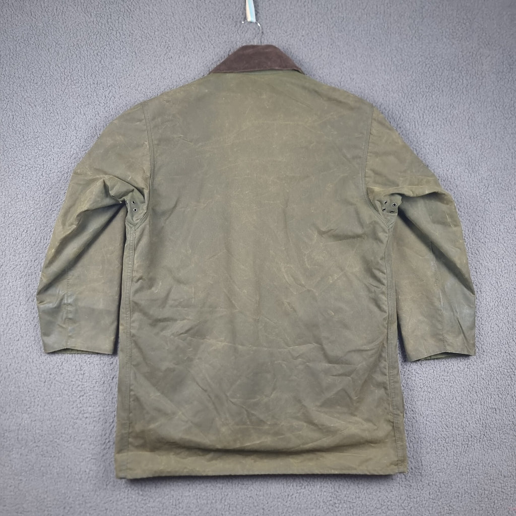 Vintage BARBOUR Northumbria Jacket Mens L C42 A400 Sage Wax Waxed Coat 80s 1987