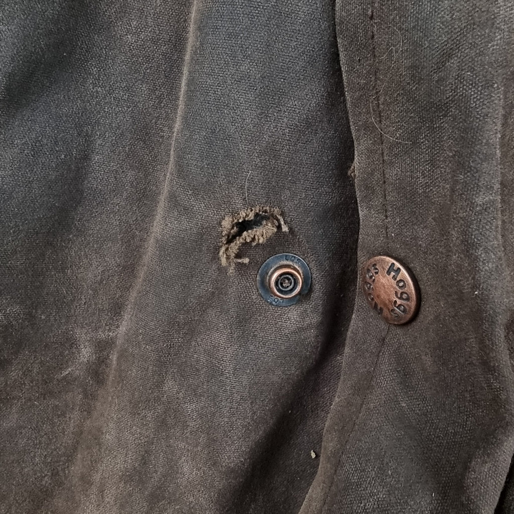 Vintage HOGGS OF FIFE Jacket Mens M Medium Brown Wax Waxed Field Coat Hooded