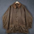 BARBOUR Jacket Mens L Large Brown Olive Weather Worked Beaufort Field Coat A2200