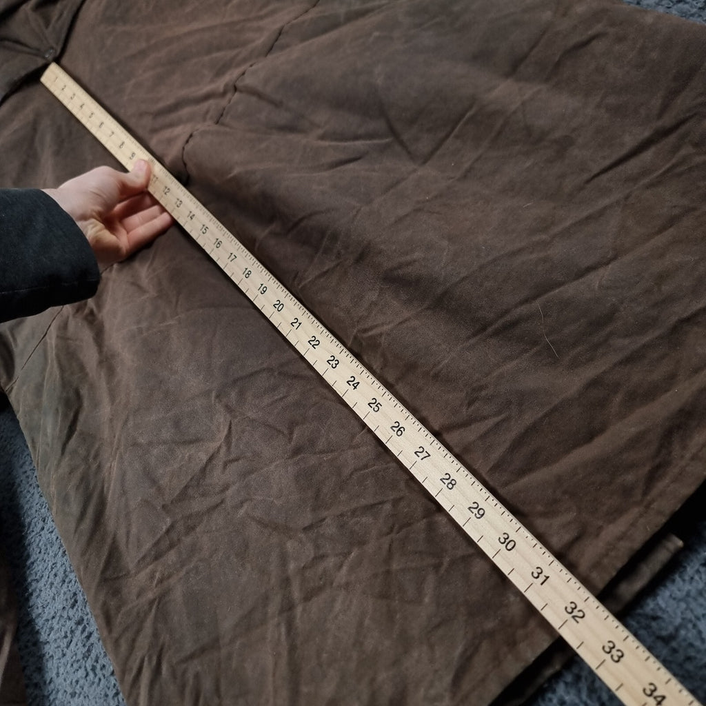 Vintage HOGGS OF FIFE Jacket Mens M Medium Brown Wax Waxed Field Coat Hooded